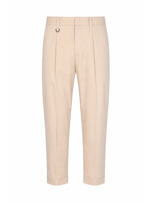 Pantalone in misto cotone con pinces Ghiaccio Paolo Pecora | B125 01991272